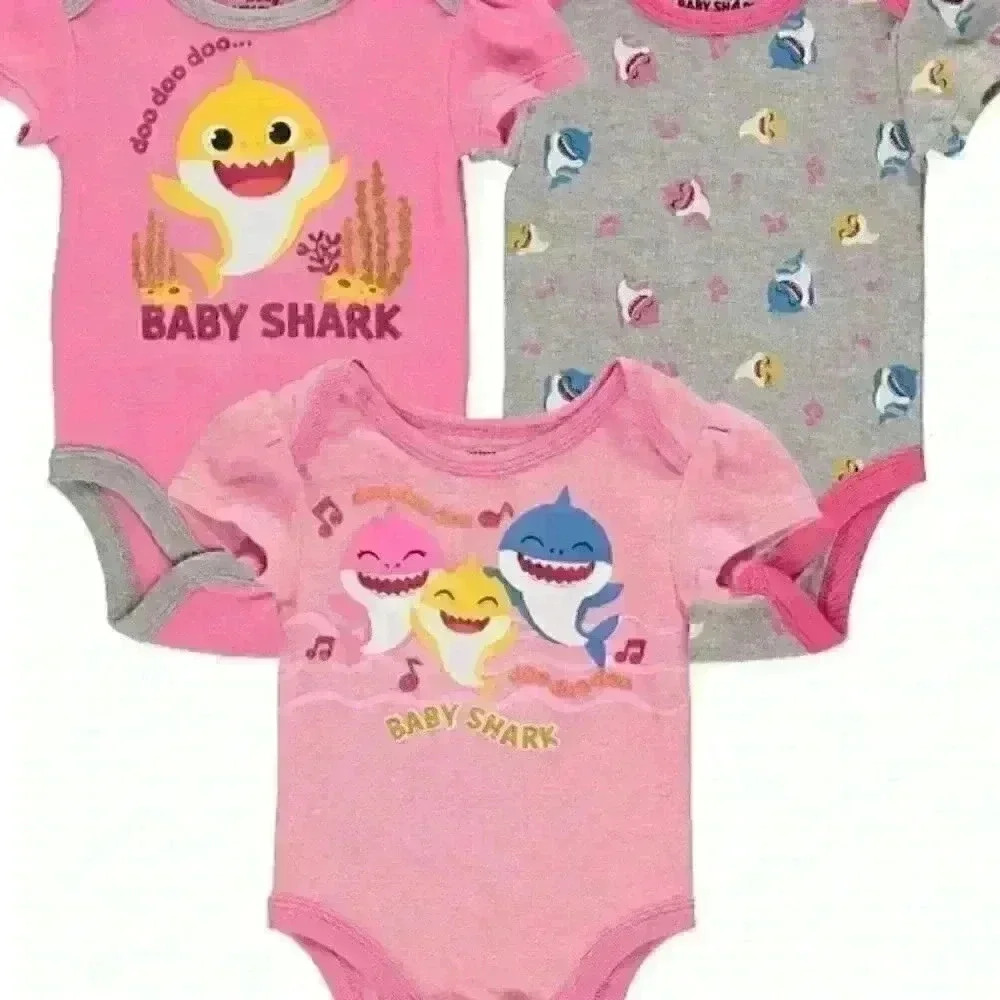 3-Pack Bodysuits - Baby Shark - Girl